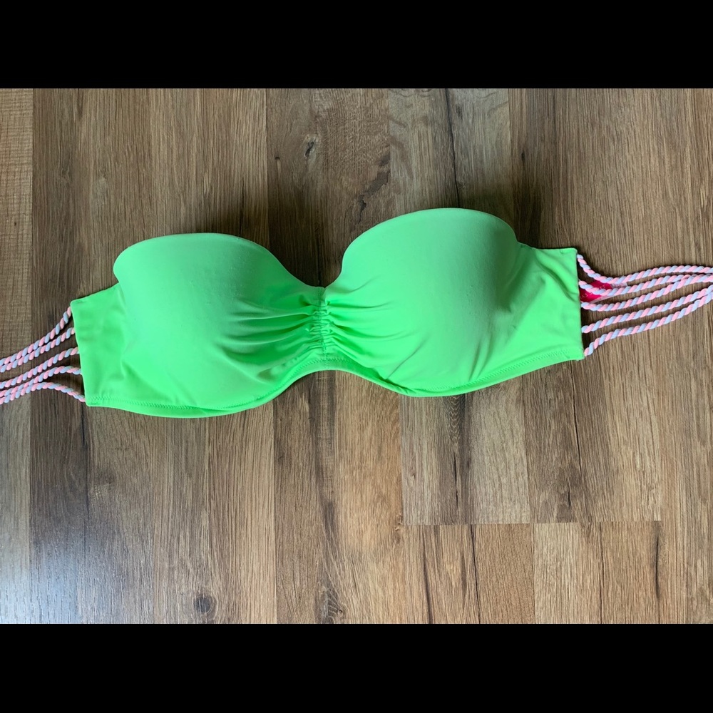 Victoria Secret lime green strapless bikini top